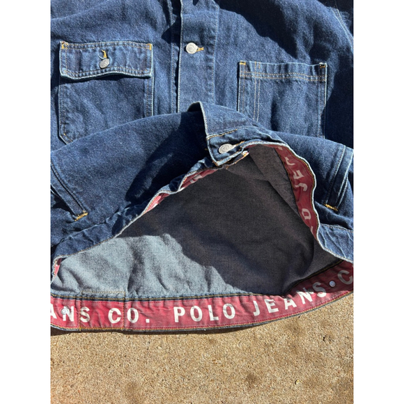 Vintage Polo Jeans Co Ralph Lauren Dark Denim Type Jeans Jacket Size XL - Picture 3 of 4